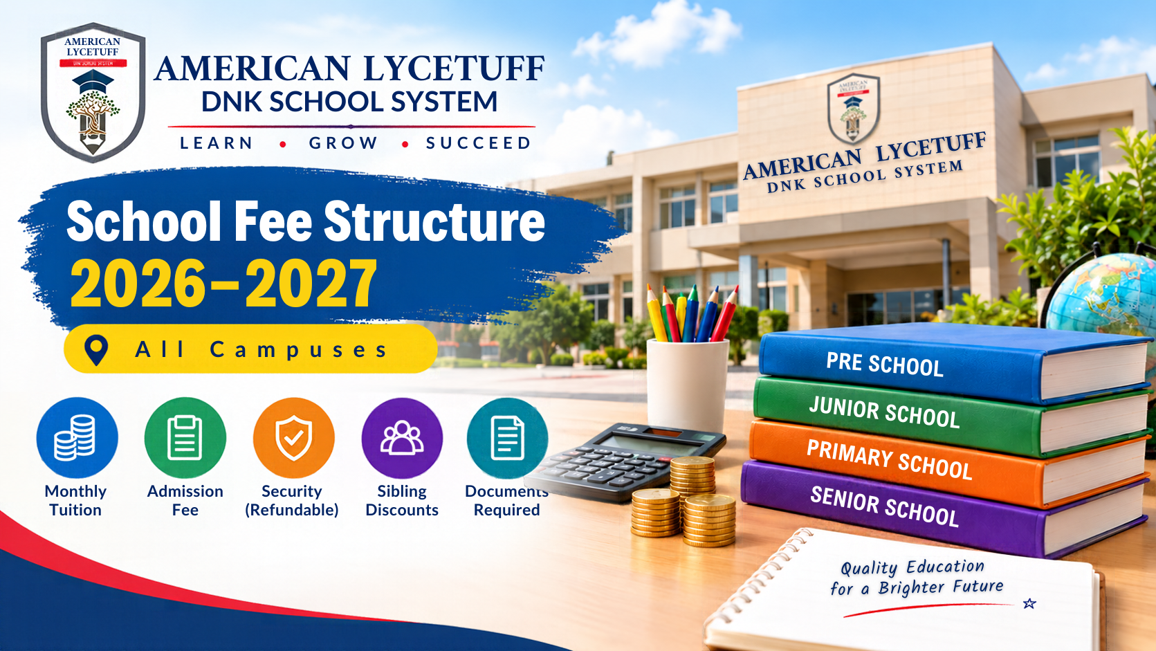 American Lycetuff DNK School System Fee Structure 2026-2027